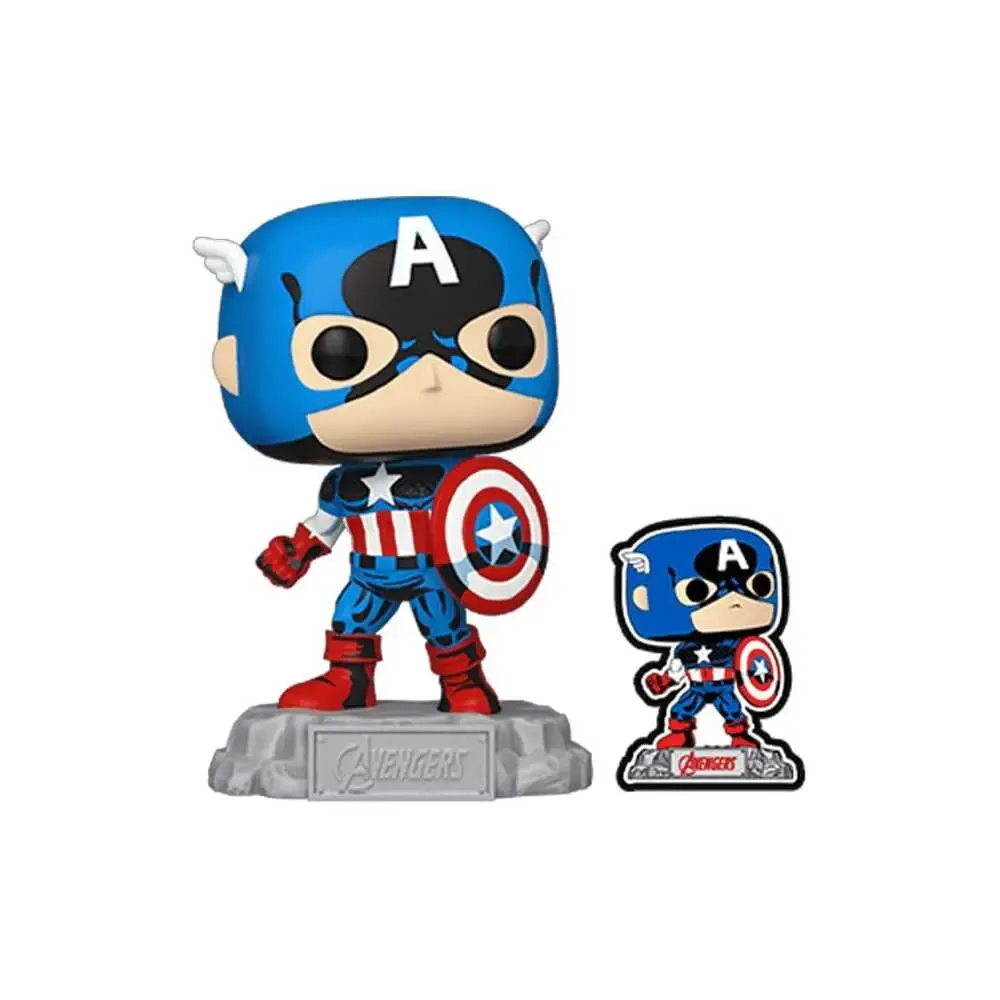 Avengers: Beyond Earth's Mightiest POP! Vinyl Figur Captain America with Pin 9 cm
