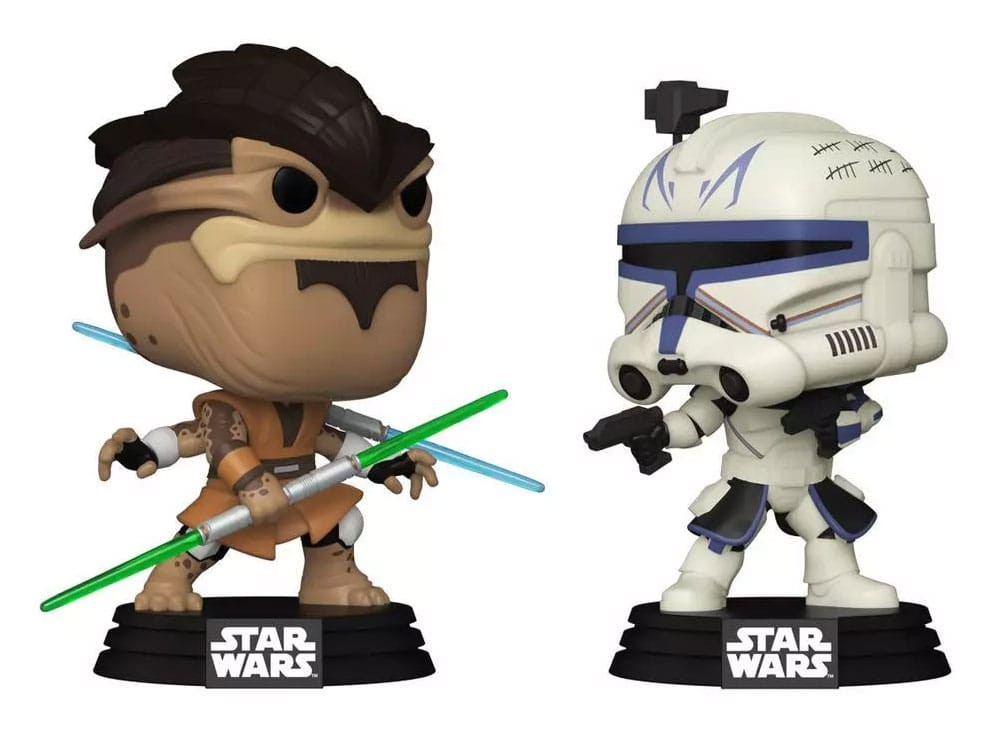 Star Wars: The Clone Wars POP! Vinyl Wackelkopf Figuren 2er-Pack Pong Krell vs. Captain Rex 9 cm