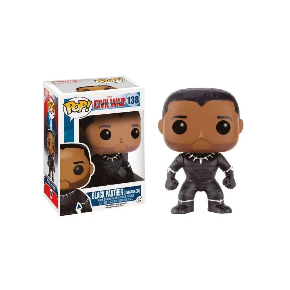 Captain America Black Panther POP! Unmasked Figur 9 cm