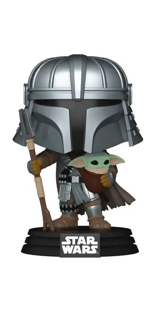 Star Wars POP! Vinyl Wackelkopf-Figur Mandalorian with Grogu (Impressions) Exclusive 9 cm