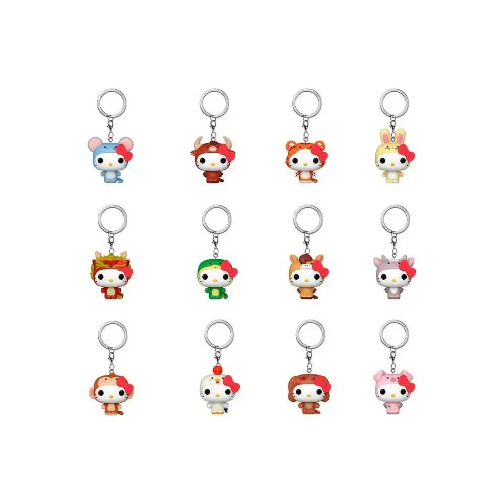 Hello Kitty Mystery Pocket POP! Vinyl Schlüsselanhänger 4 cm Animals Blind Box Display (12)