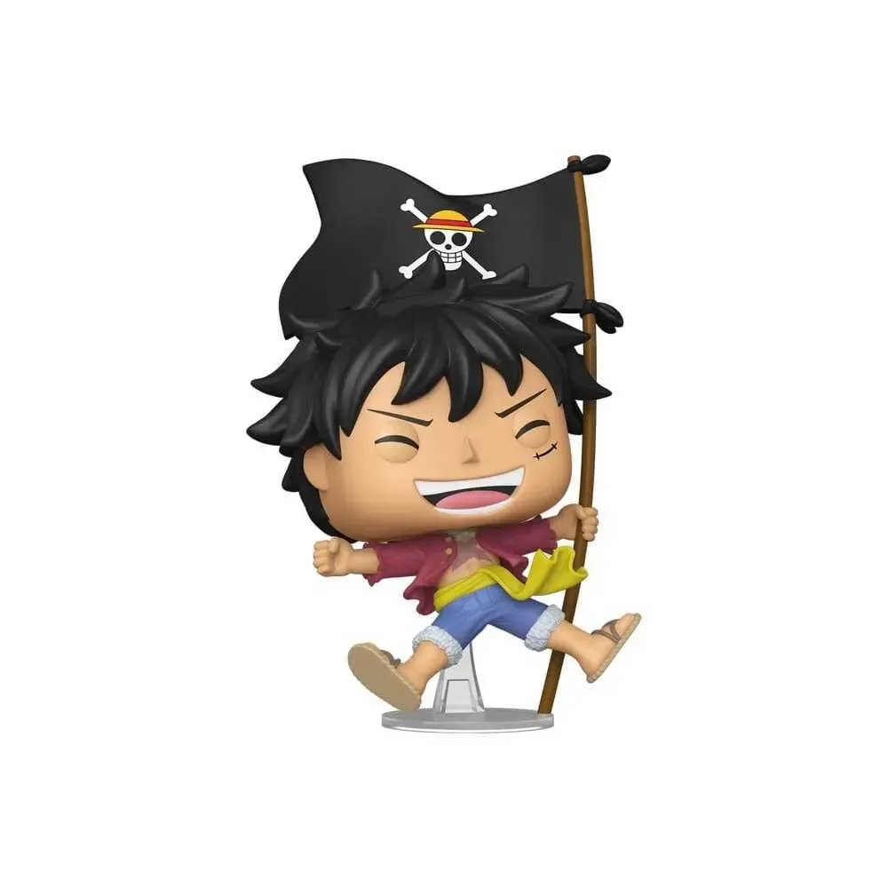 One Piece POP! Vinyl Animation Figur Luffy w/Flag 9 cm 
