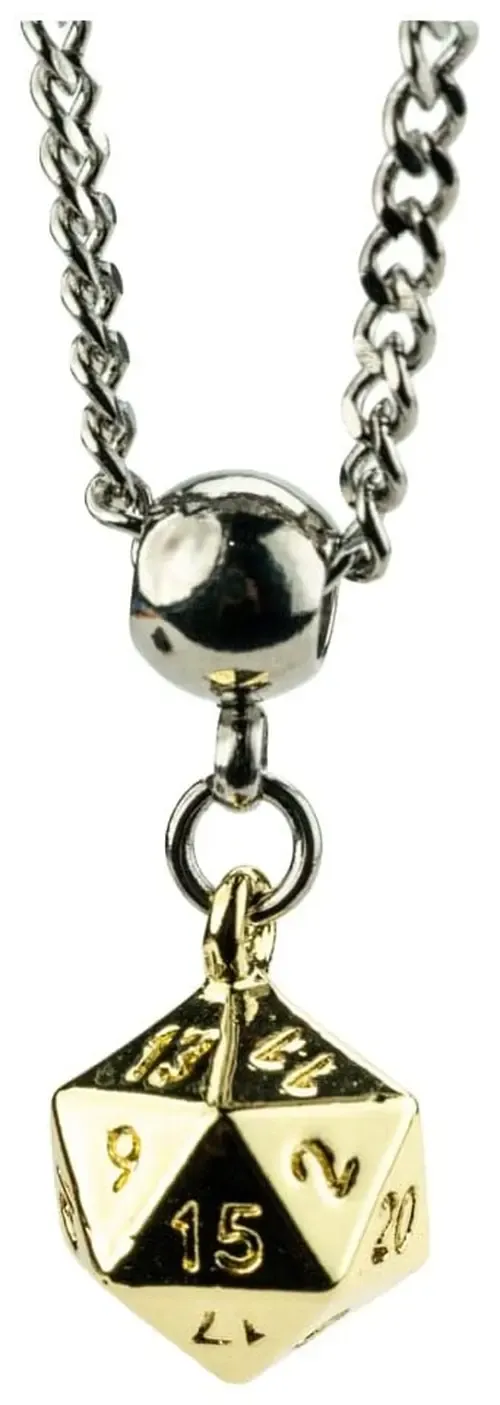Lair Wear Caged Dice Halskette D20 Gold Metal