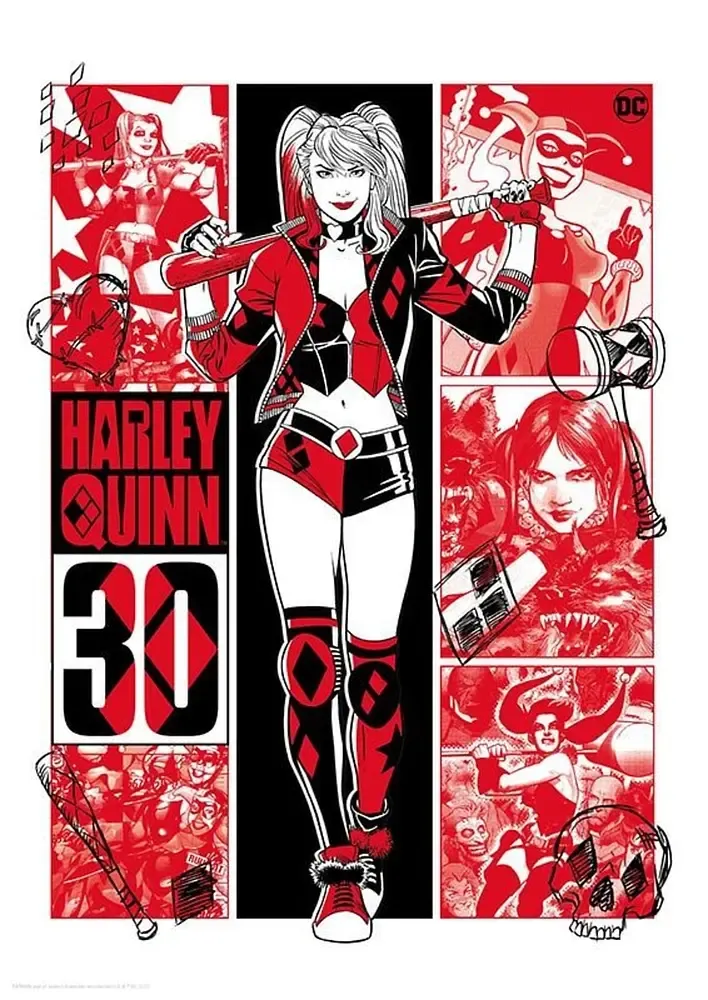 DC Comics Kunstdruck Harley Quinn 30th Anniversary Limited Edition 42 x 30 cm