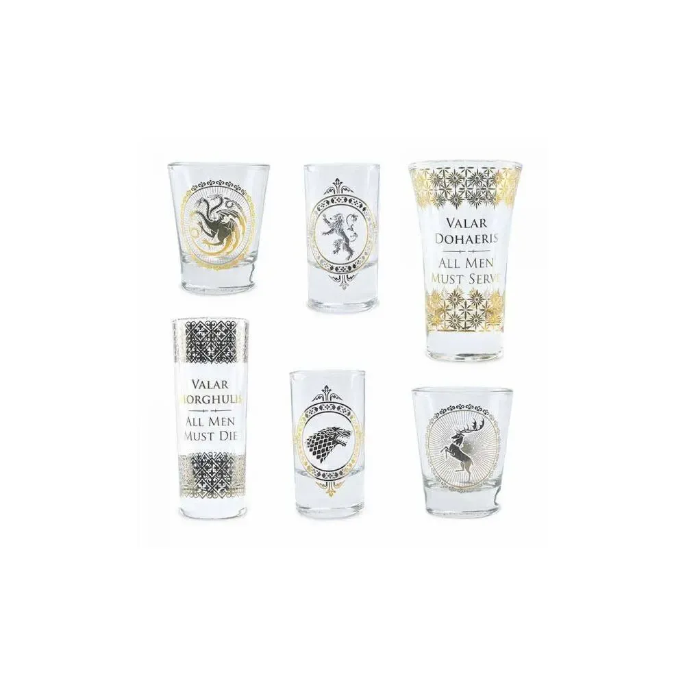 Game of Thrones 6er-Pack Black & Gold Premium Schnapsgläser