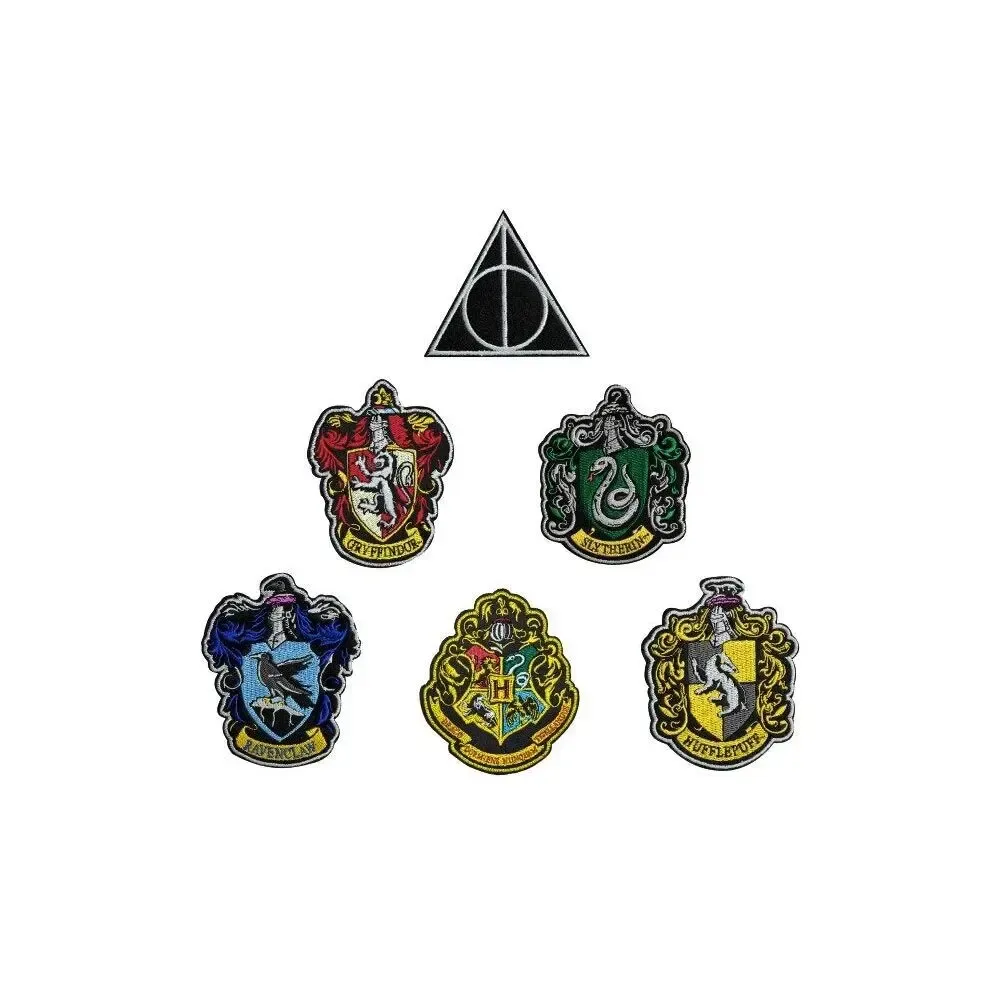 Harry Potter Aufnäher 6er-Pack Hauswappen