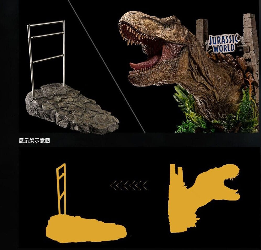 Jurassic World Dominion: Tyrannosaurus Rex Wall Mounted Bust and Display Stand Set