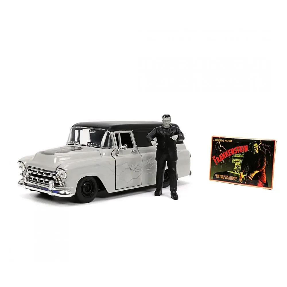 Universal Monsters Diecast Modell 1/24 Frankenstein 1957 Chevy Suburban