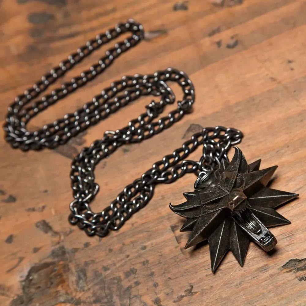 Witcher III Wild Hunt Wolf Medaillon mit Kette
