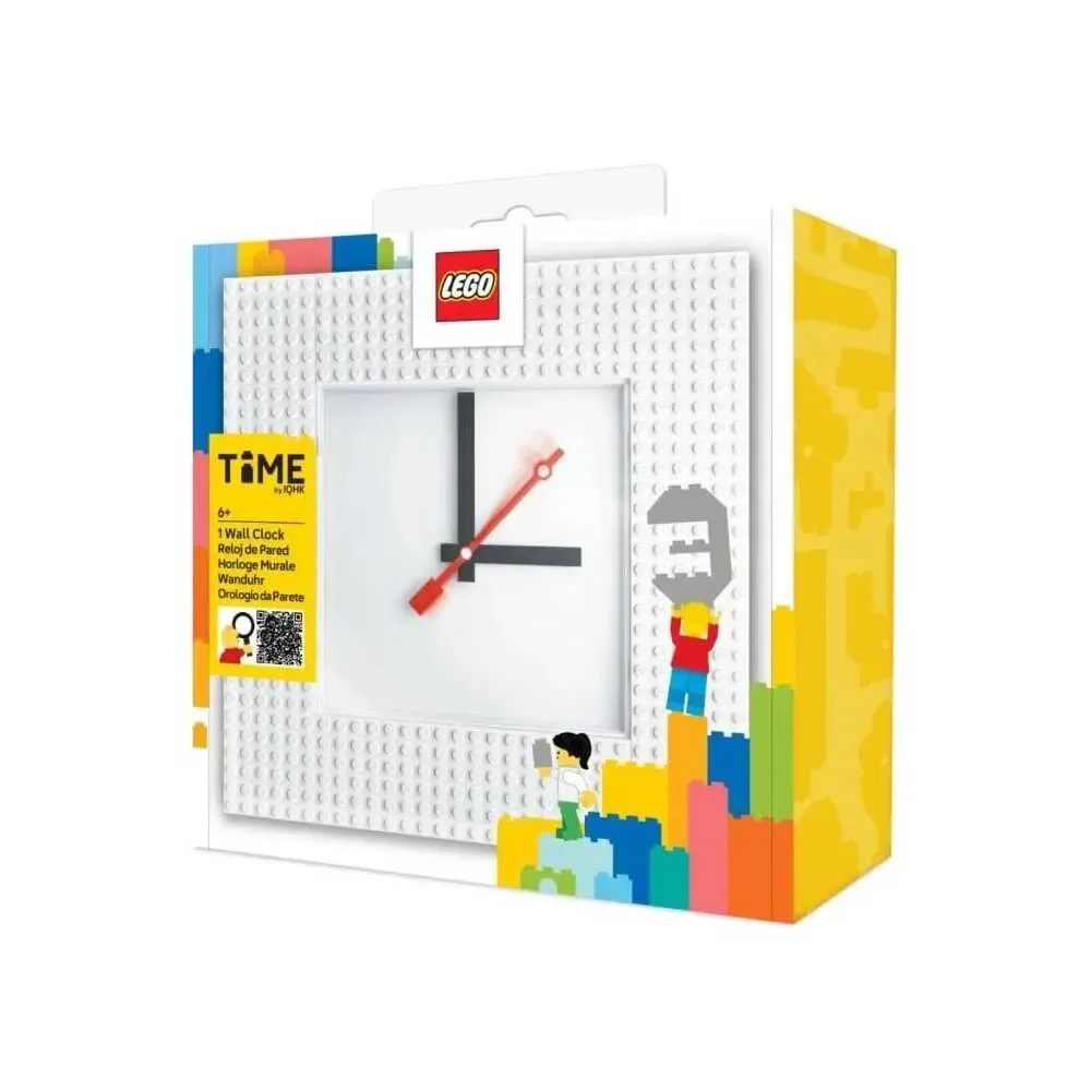 Lego Wanduhr Time by IQHK Weiß