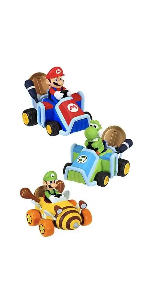 World of Nintendo Super Mario Kart Rückzug-Fahrzeuge mit Figuren Wave 1 Sortiment (12)