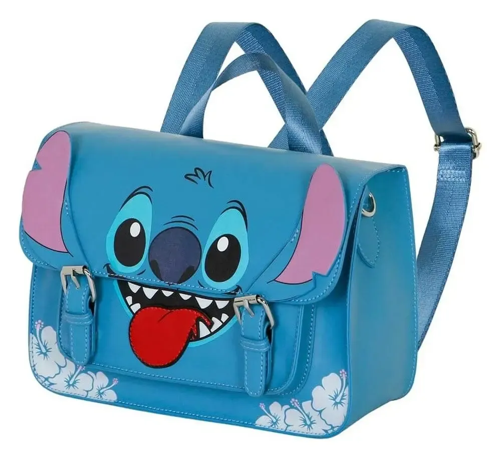 Lilo & Stitch Satchel Umhängetasche Rucksack Tongue Blue
