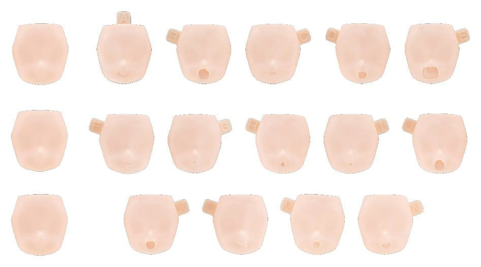 Megami Device M.S.G. Zubehör-Set für Plastic Model Kits 1/1 10 Face Set Puni Mofu 01 Skin Color C