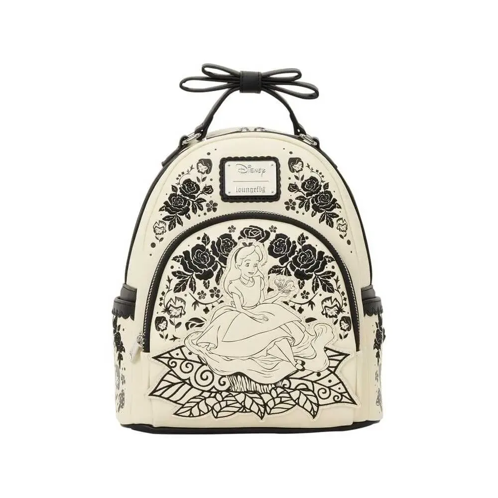 Alice in Wonderland Embroidered Floral Mini Backpack