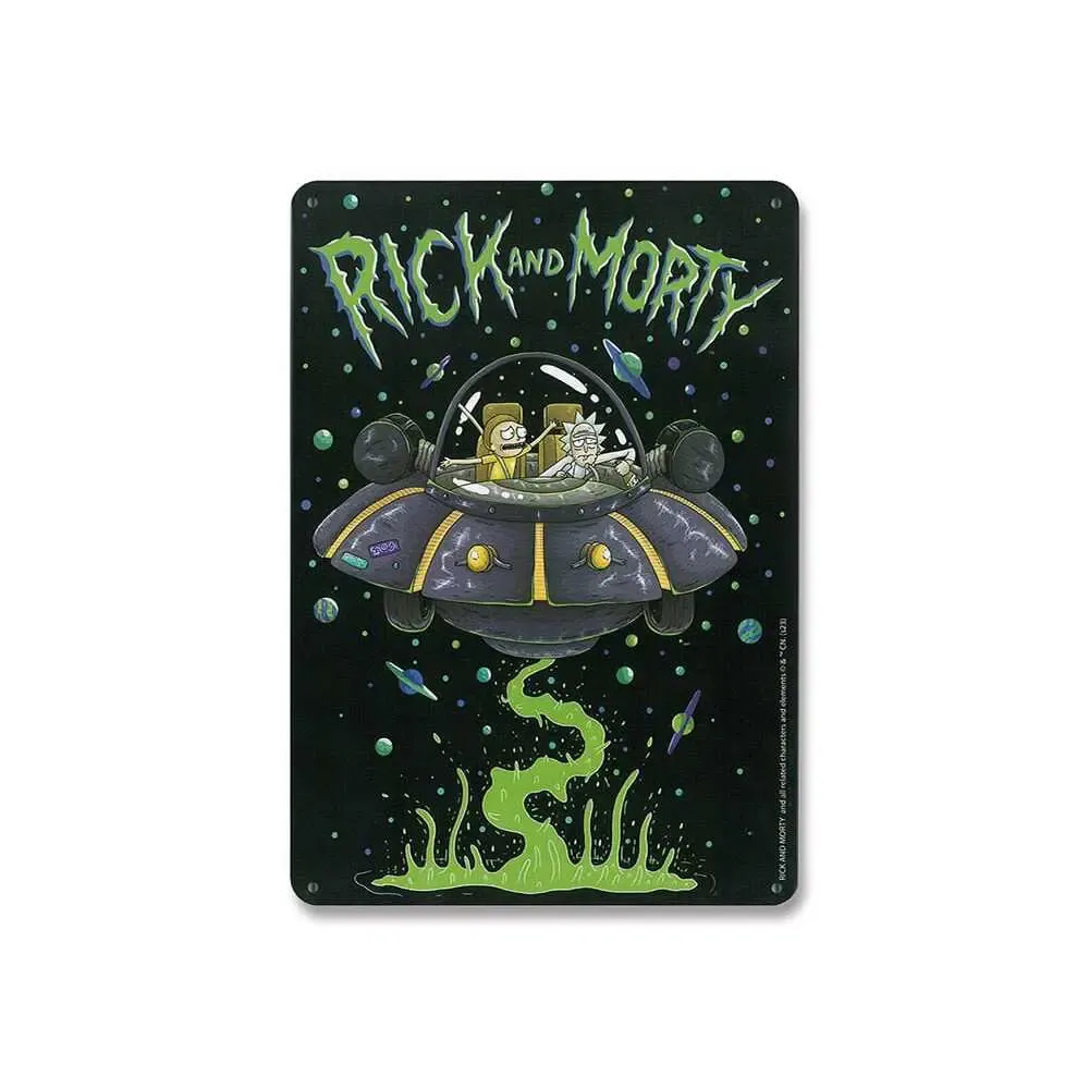 Rick & Morty Blechschild Spaceship 15 x 21 cm