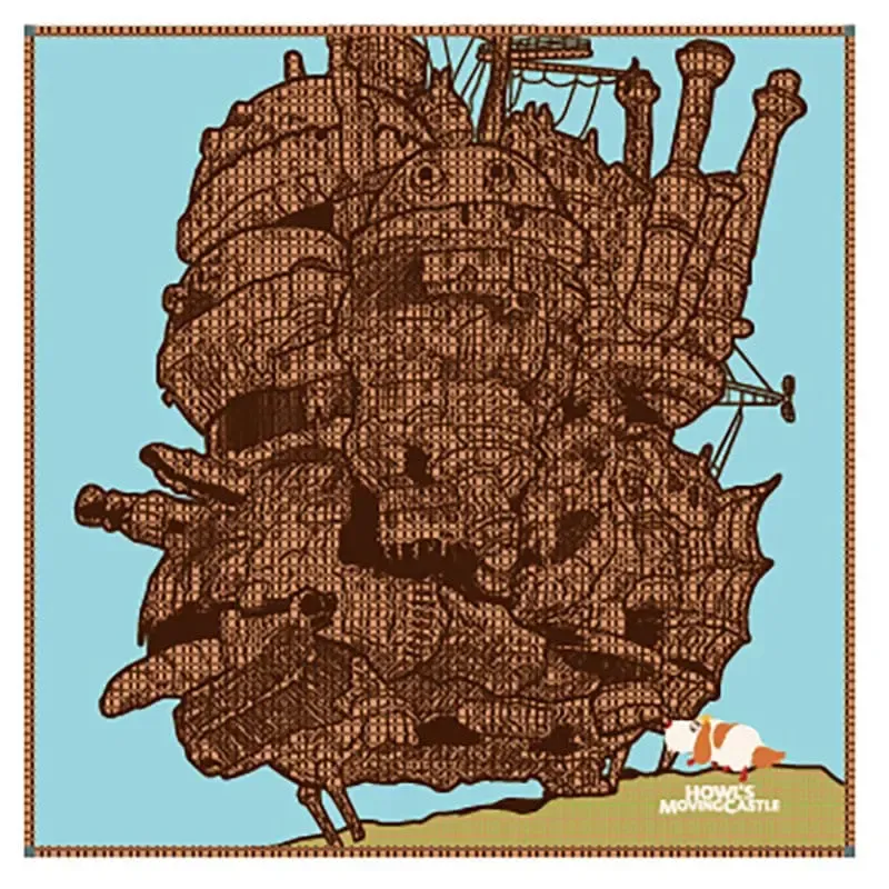 Das Wandelnde Schloss Imabari Taschentuch Hauru's Castle 40 x 40 cm   