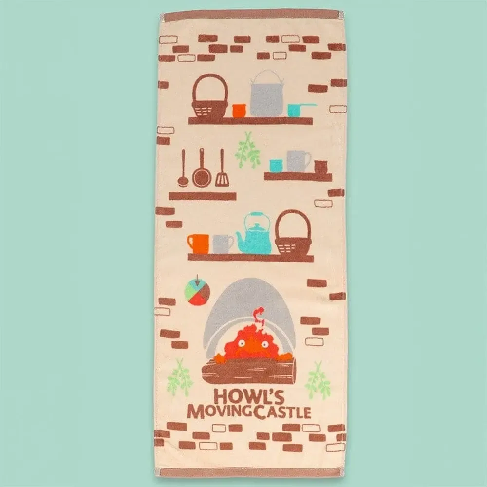 Das wandelnde Schloss Natsu Handtuch Cook with Calcifer 34 x 80 cm