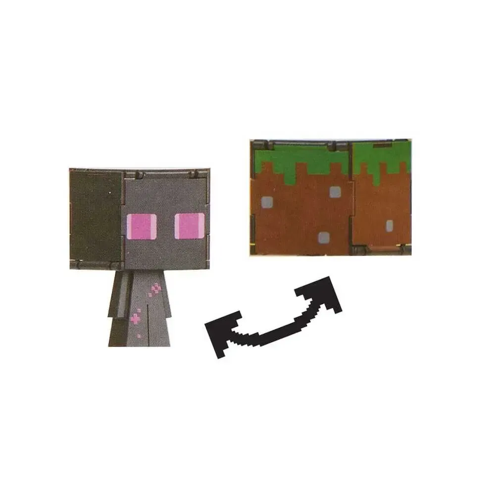 Minecraft Flippin Actionfigur Enderman & Grasblock
