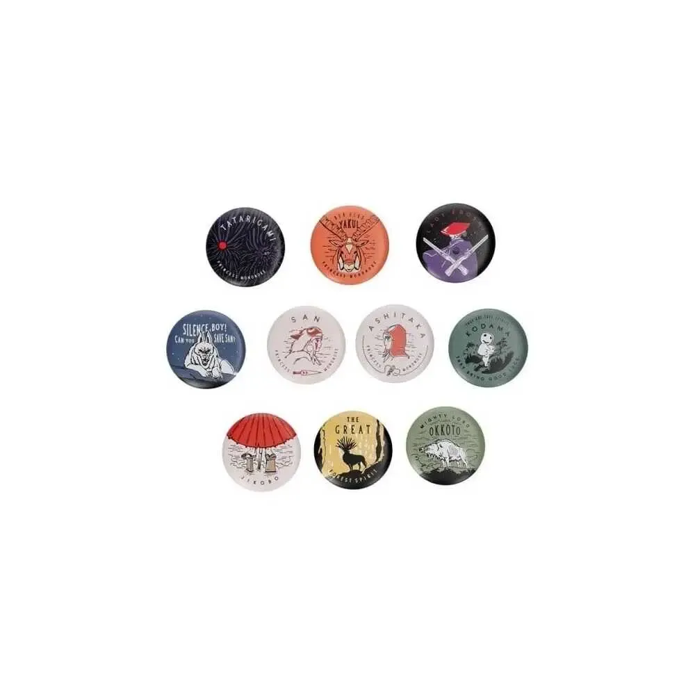 Prinzessin Mononoke Ansteck-Buttons Vintage 6 cm Blind Box Sortiment (10) 