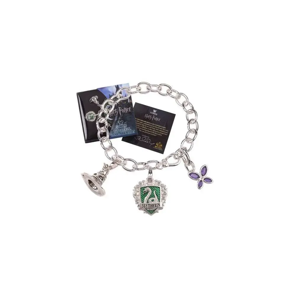 Harry Potter Bettelarmband Lumos Slytherin (versilbert)