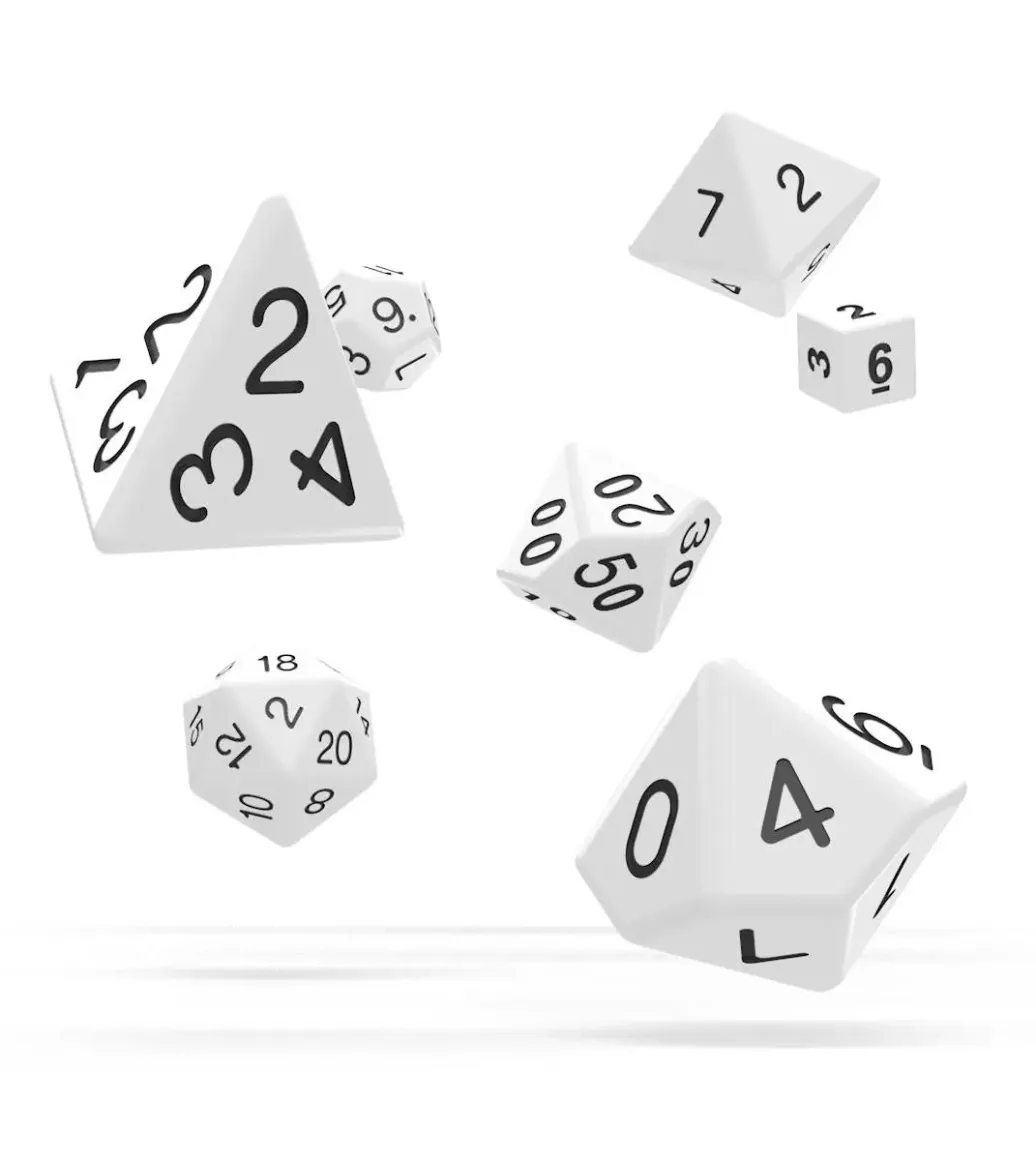 Oakie Doakie Dice Würfel RPG-Set Solid - Weiß (7)