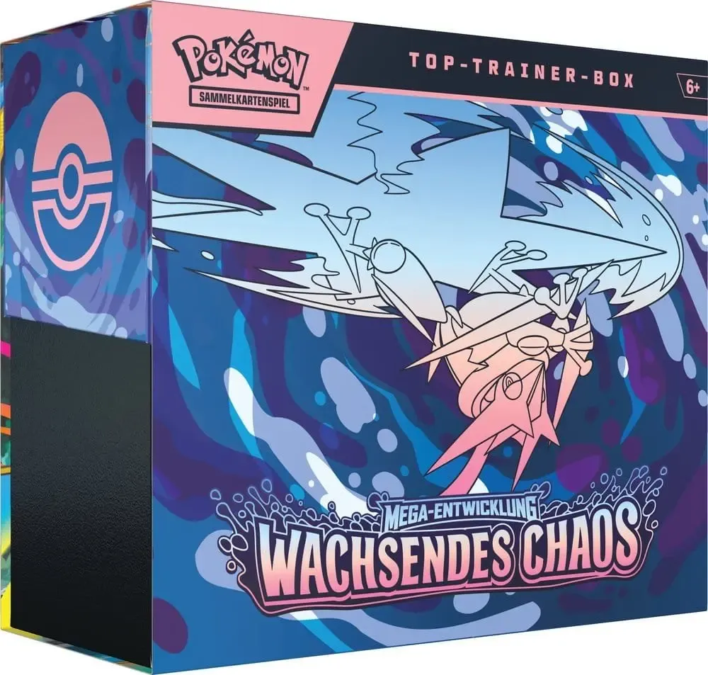 Pokemon TCG Wachsendes Chaos Top-Trainer-Box Mega-Entwicklung Deutsche Version