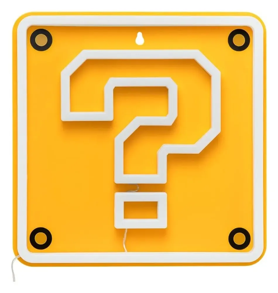 Super Mario LED Neon Wandleuchte Question Block 24 x 24 cm