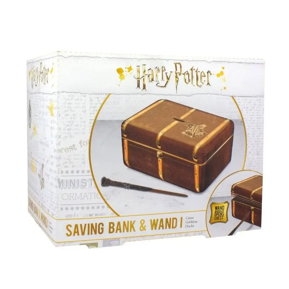Harry Potter Hogwarts Trunk Spardose & Zauberstab 20 cm