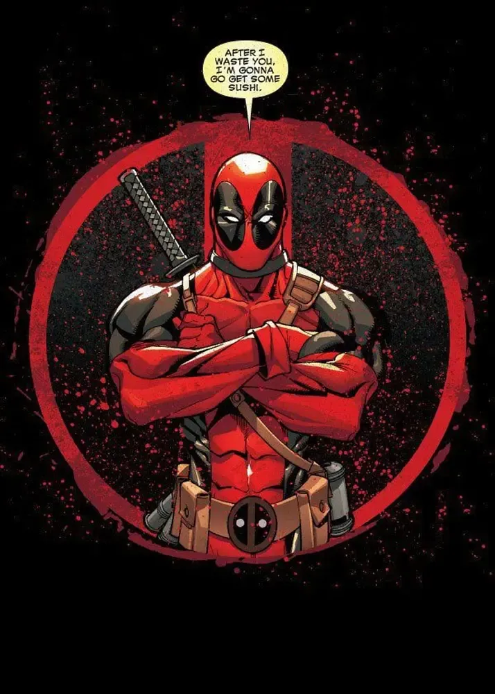 Marvel Comics Metall Poster Deadpool Merc with a Mouth Evening Plans 10 x 14 cm