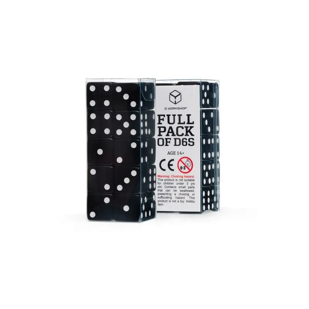 Q Workshop Würfel Set Full Pack D6 Schwarz (20)