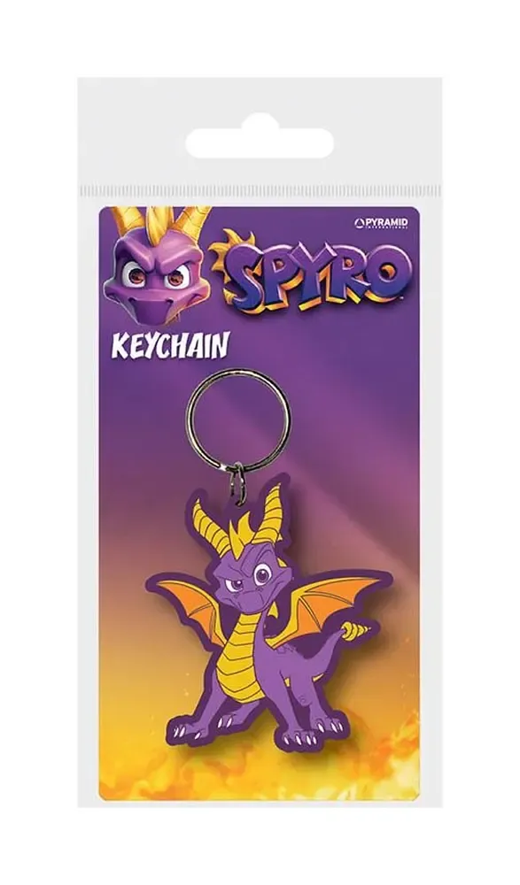 Spyro the Dragon Gummi-Schlüsselanhänger Dragon Stance 6 cm