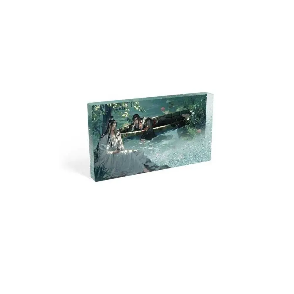Grandmaster of Demonic Cultivation Acryl Block mit Glitzer Wei Wuxian & Lan Wangji Lotus Pond 17 x 10 cm