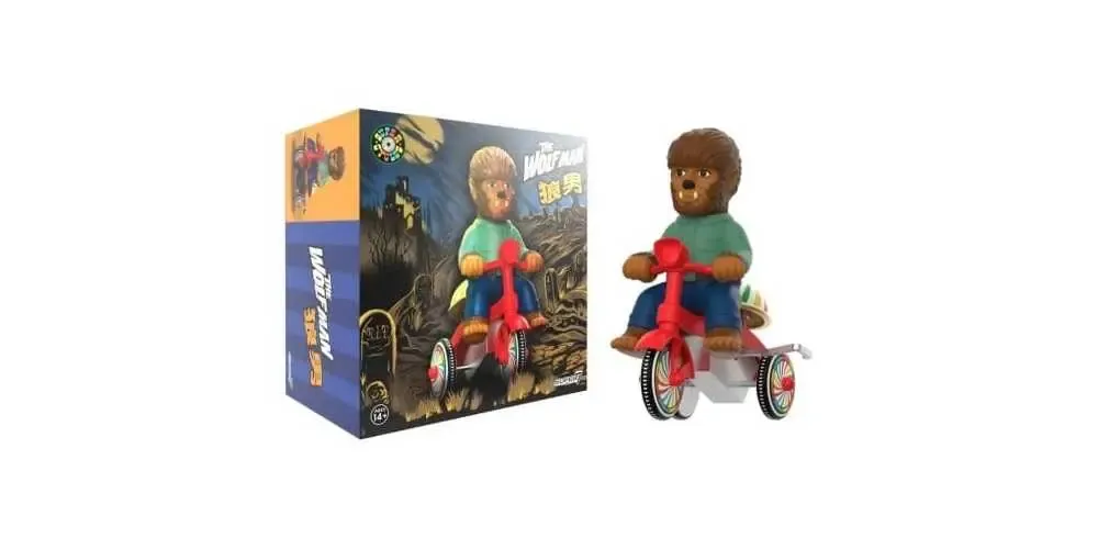 Universal Monsters Super Cycles Fahrzeug The Wolf Man (Brown w/ Red Trike)