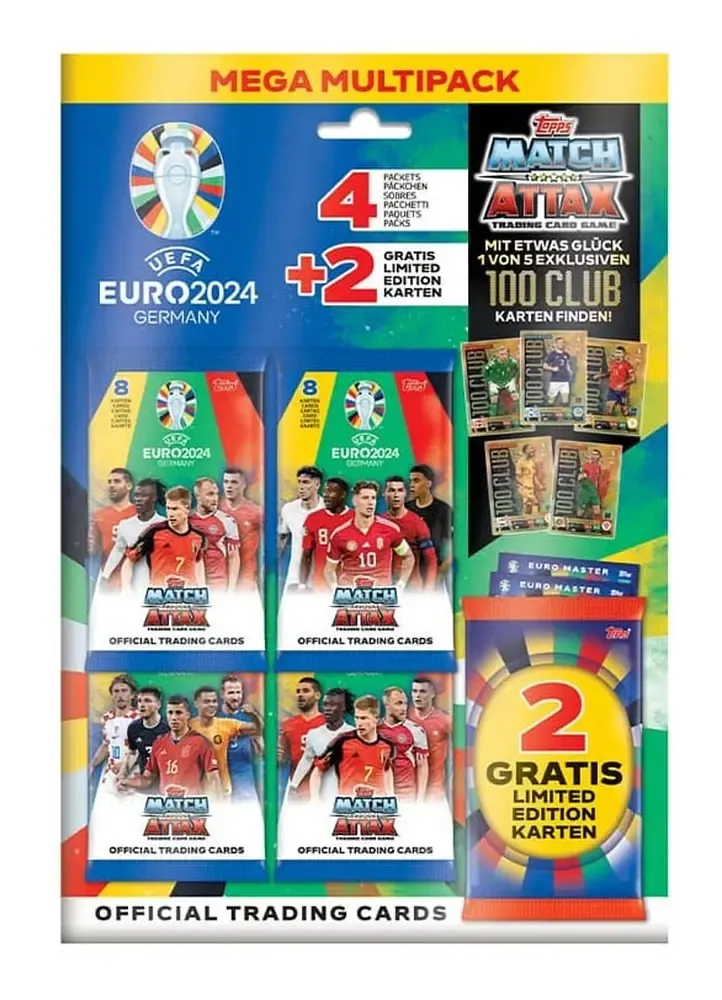 UEFA EURO 2024 Trading Cards 100 Club Mega Multipack *Deutsche Edition*