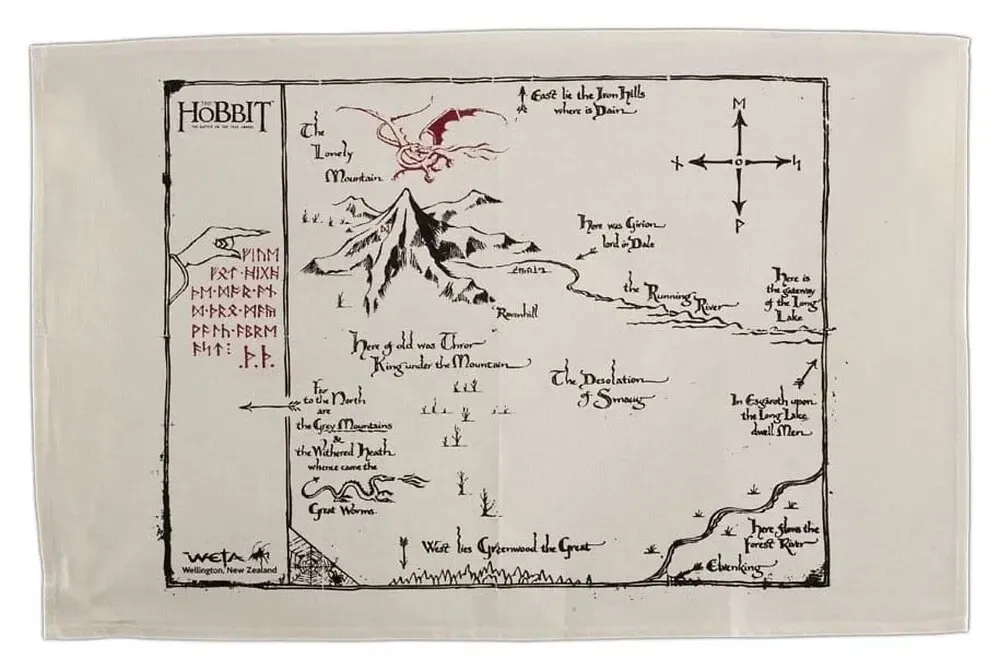 Der Hobbit Geschirrtuch Thorins Map 72 cm 
