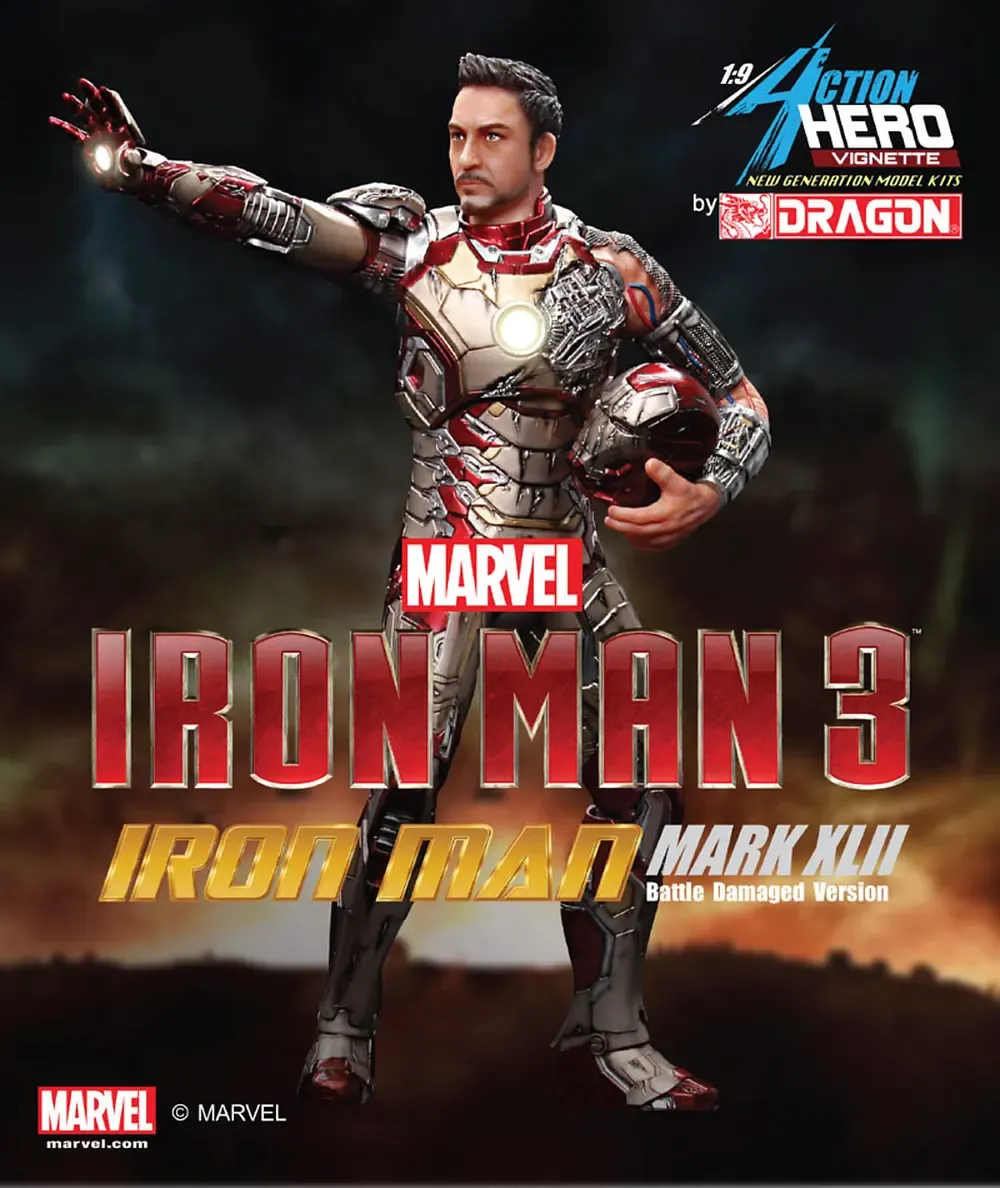 Iron Man Mark XLII Battle Damaged Igor Armor 1/9 Action Hero Vignette 20 cm