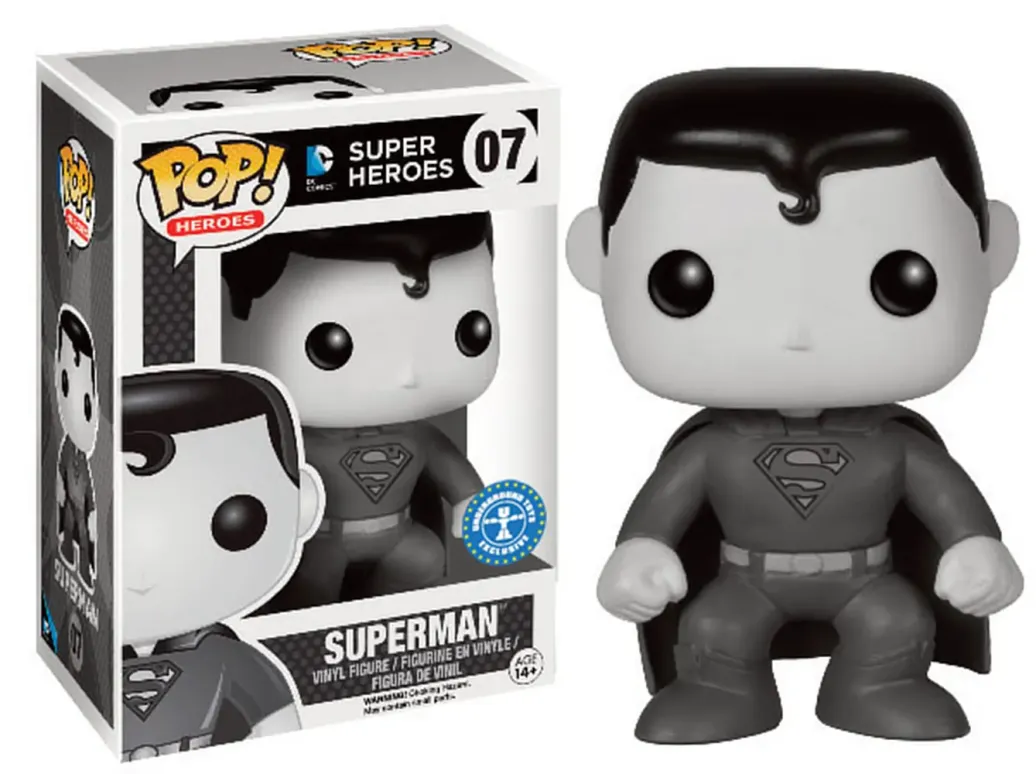 DC Comics Superman POP! Black & White Figur 9 cm Exclusive
