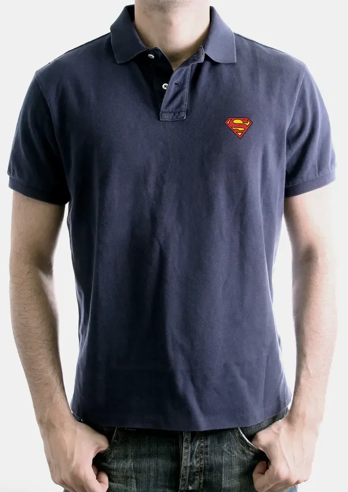 Superman Polo Shirt Logo navy