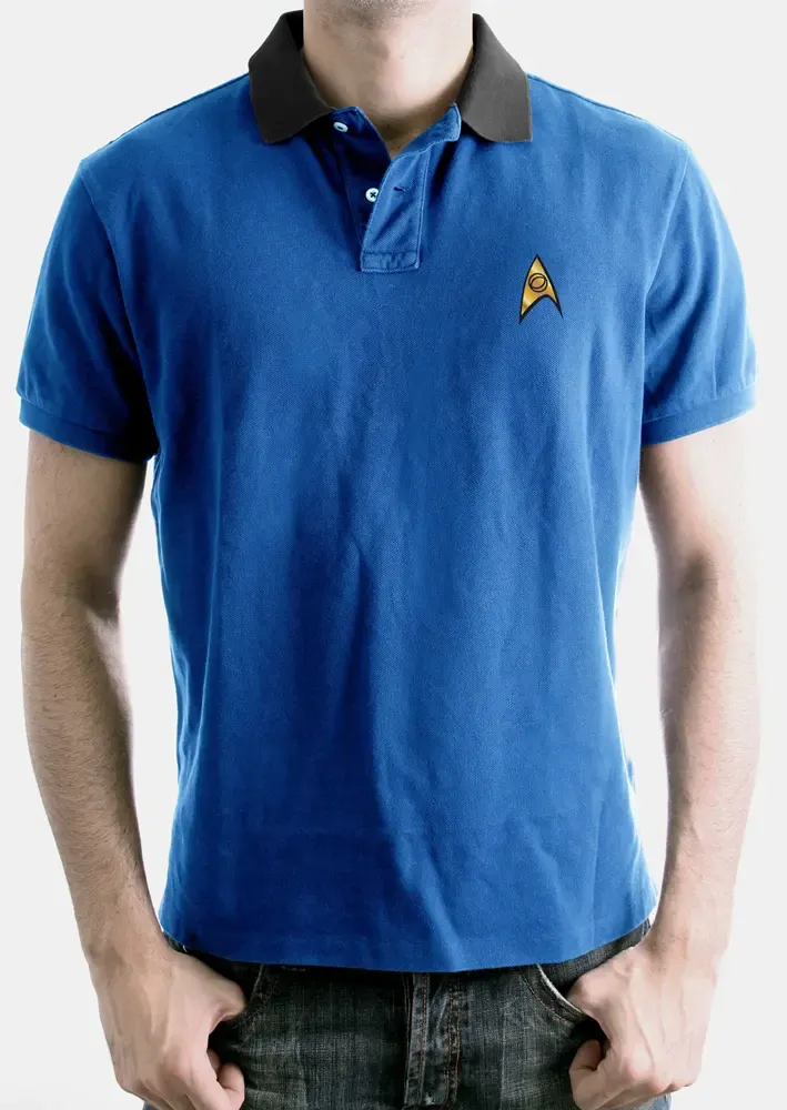 Star Trek Polo Shirt Logo blau