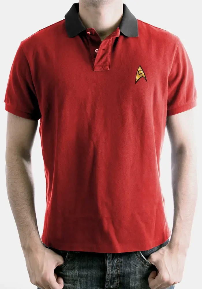 Star Trek Polo Shirt Logo rot