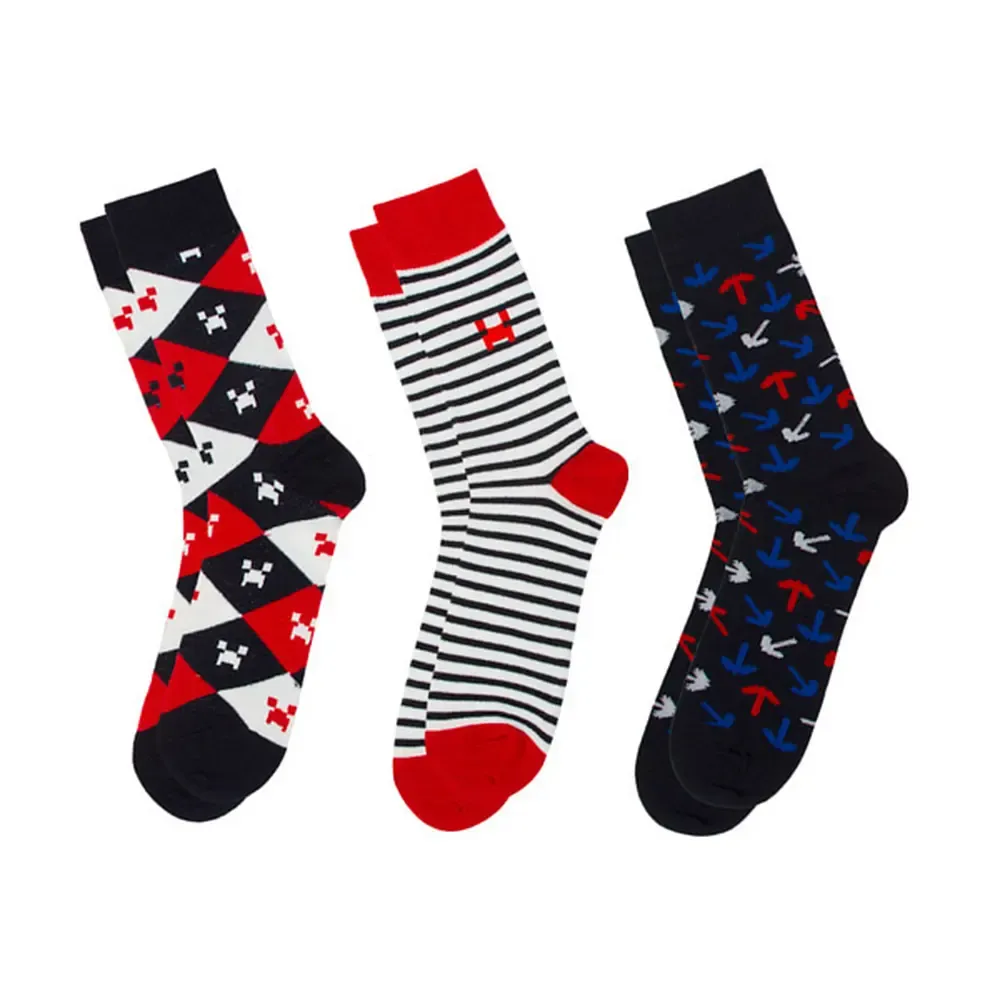 Minecraft Socken 3er-Pack Navy