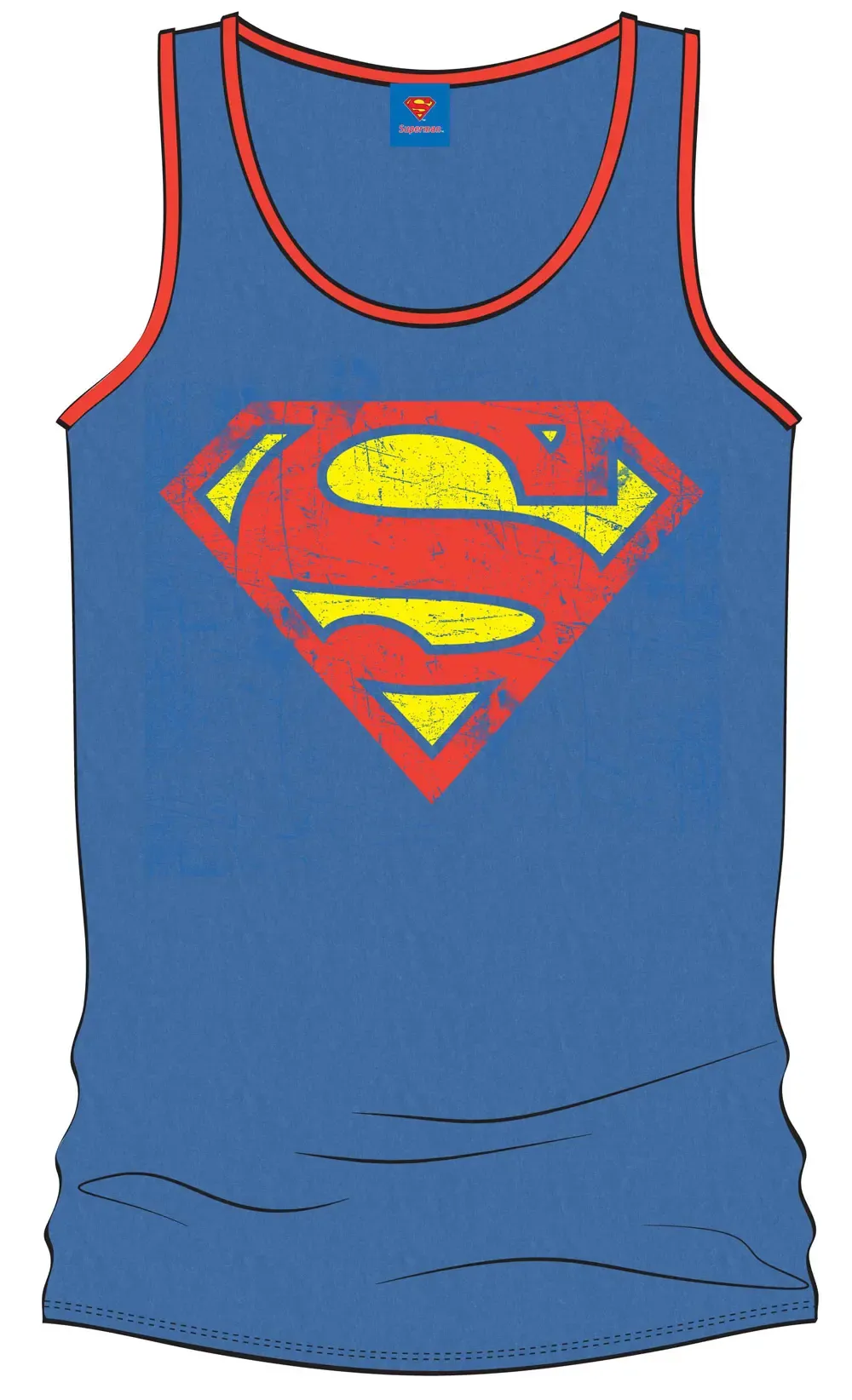 Superman Tank Top Distress Logo
