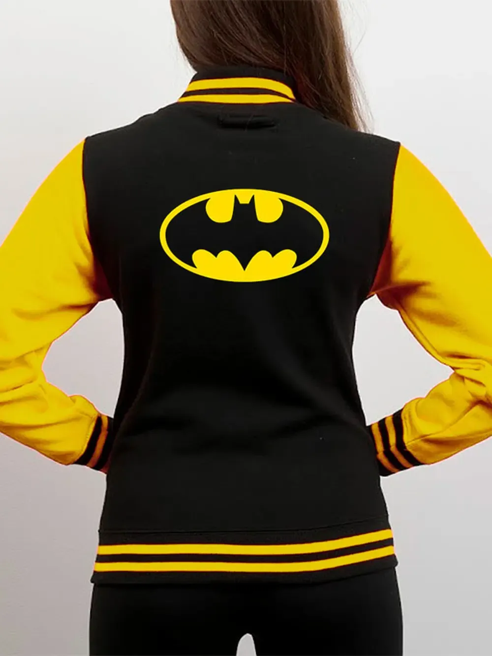 Batman Varsity Jacke Black & Yellow Logo
