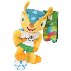 Fußball WM 2014 Fuleco Plüschfigur mit Saugnapf 13 cm