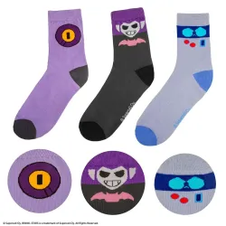Socken Set: Brawl Stars 8-Bit, Rico & Mortis (3 Paar)