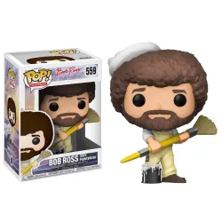 The Joy of Painting POP! Television Vinyl Figur Bob Ross with Paintbrush 9 cm