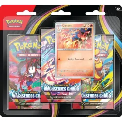Pokemon TCG Wachsendes Chaos 3-Pack Booster Blister Mega-Entwicklung Deutsche Version
