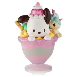 Hello Kitty & Friends Window Box Figur Fast Food Pochacco Pink Unicorn Sundae 9 cm