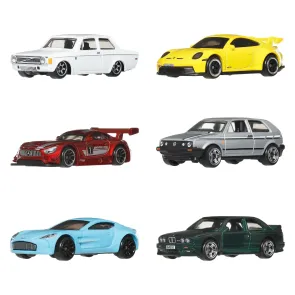 Hot Wheels Silver Series Die-Cast Fahrzeuge 6er-Pack 1/64 Euro Style