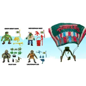 Teenage Mutant Ninja Turtles Classic Actionfiguren 4er-Pack Sewer Heroes mit Fallschirm